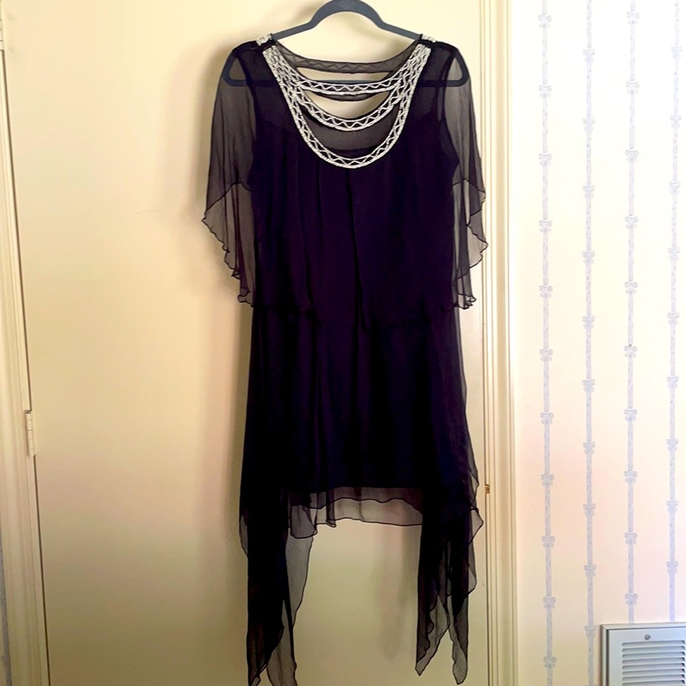 Free People Black Beaded Dress